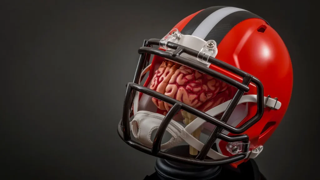 Casco con cerebro conmocion